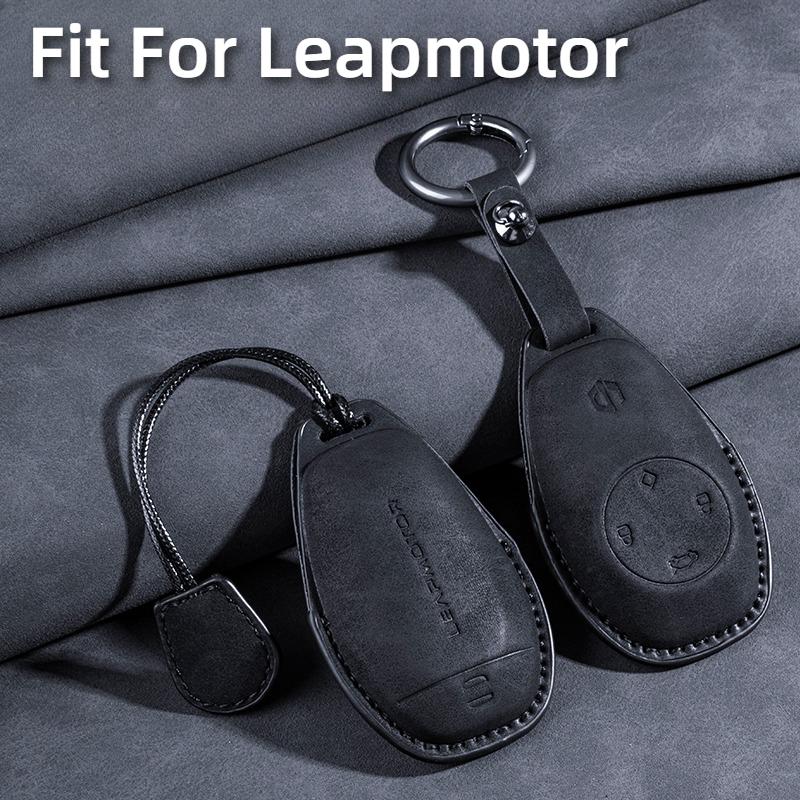 Fit For Leapmotor T03 B10 C10 C01 C11 C16 Car Key Card Holder Smart Card Case Suede Protective Shell
