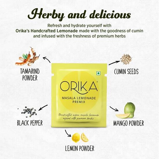 Orika Masala Limonadă Premix | 190g (10 plicuri) | Infuzat cu Ierburi Premium | Premix pentru Băutură Instant Artizanală | Băutură Răcoritoare de Vară