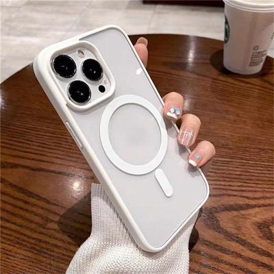 Magnetico trasparente Per Magsafe Custodia di Ricarica Senza Fili Per il iPhone 15 14 13 11 12 Pro Max X XR XS Del Respingente Del Silicone trasparente Dura del PC Della Copertura