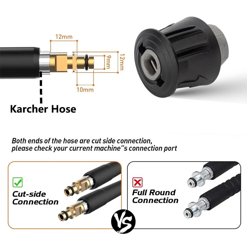 Pressure Washer Hose Adapter 1/4 Quick Connect With Valve to Control Water Flow for Karcher Lavor Nilfisk Parkside Bosch AR Hose