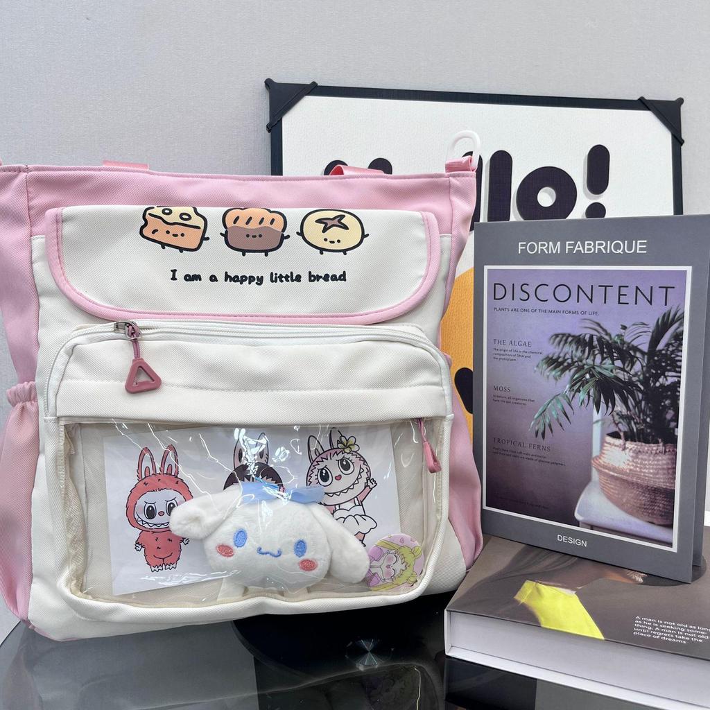 Japanese High School Style Large Capacity Ita Bag – Cute Transparent Anime Doll Shoulder Backpack