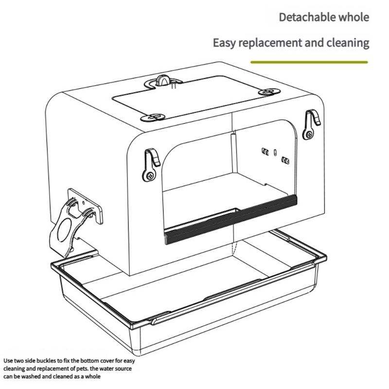 Pet Bird Bath Tub Transparent Bathing Tub Parrot Bathtub Parrot Shower Box Bathtub with Bottom Drawer