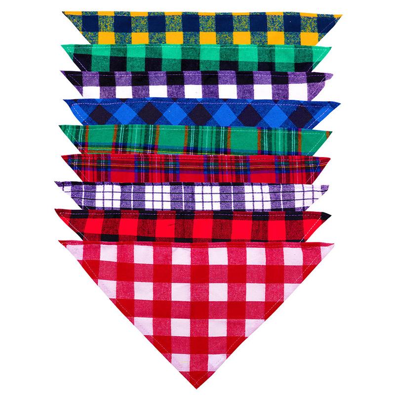 Classic Red Black Plaid Pet Dog Bandana Cat Puppy Pet Dog Accessories Pet Neckerchief Scarf Dog Saliva Towel