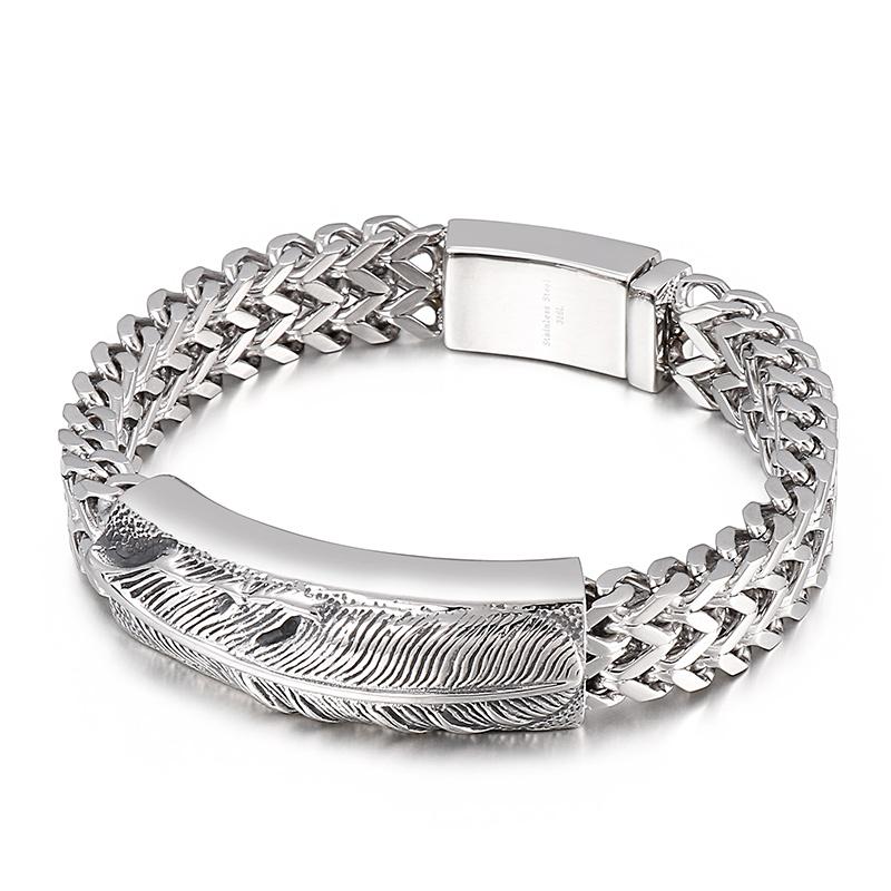 KALEN Black Friday Mens Stainless Steel Fashion Jewelry Bracelets Christian Jesus Bracelet Bangle 22 CM&Christian