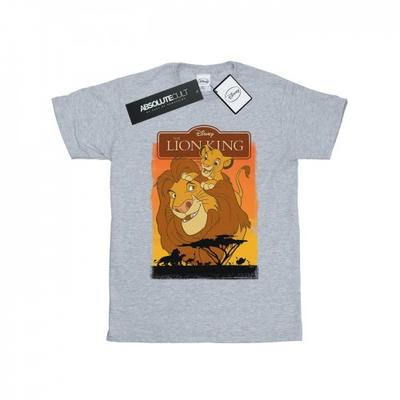 Womens/Ladies The Lion King Simba And Mufasa Cotton Boyfriend T-Shirt
