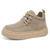 High-top spring new leather casual board shoes British thick-soled heightening sneakers