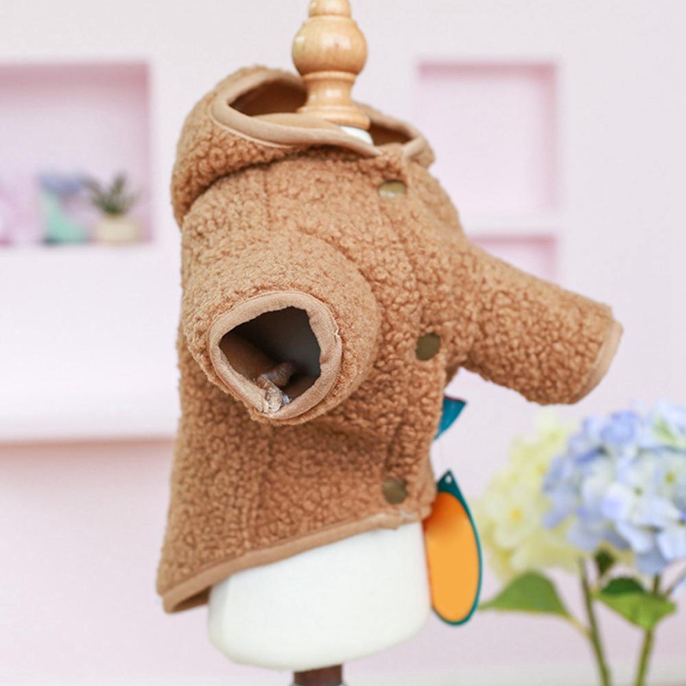 Ubrania termiczne dla psów Zimowe jagnięce polary Płaszcz z kapturem dla psa