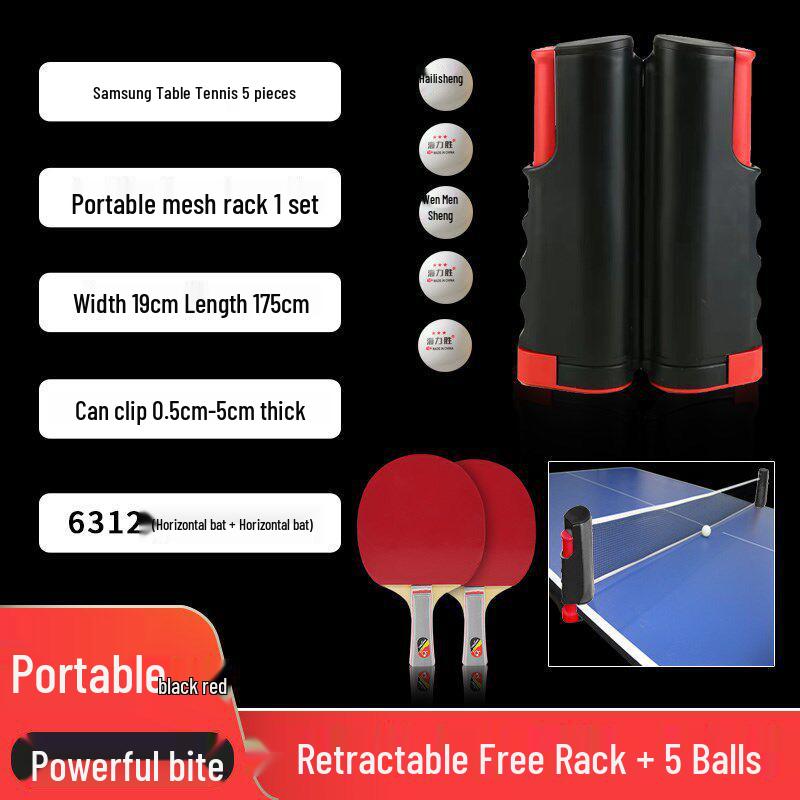 Portable Retractable Table Tennis Net with Indoor/Outdoor Stand and Net Cloth