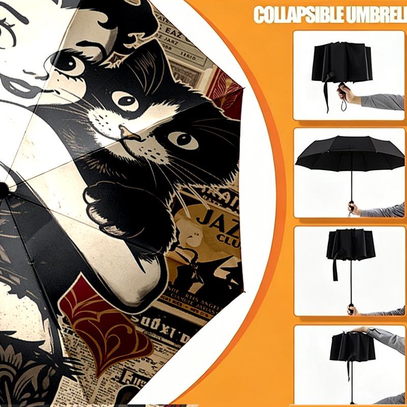 Betty Boop Print Umbrella Automatic Opening/ Closing - Portable Foldable Design - Daily Use for Travel/Outdoor - Gift for Birthday