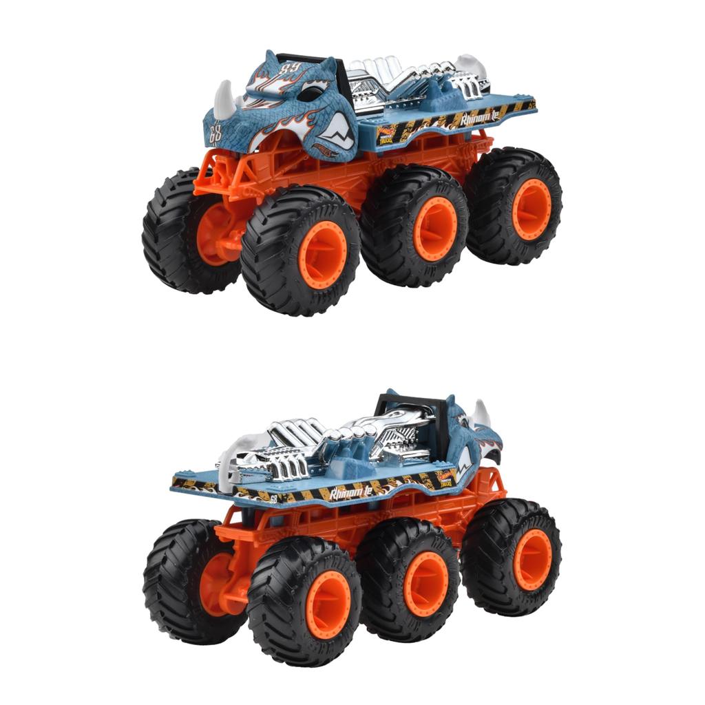 Hot Wheels Monster Truck Transporter Assorted Vehicle Toy Mini Car 4 Cars Box Sold Ages 3 and Up Multi 986F-HWN86