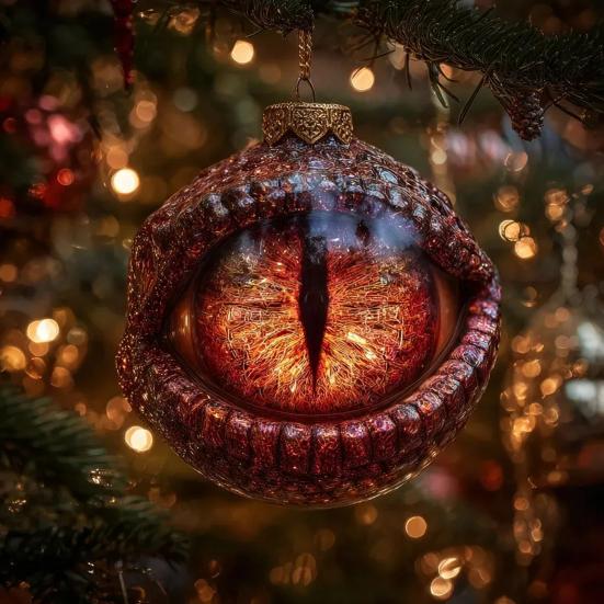 1/2Pcs Acrylic Dragon Eye Hanging Decoration 2D Flat Home Office Holiday Party Christmas Tree