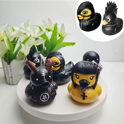 Satan Duck Punk Duck Small Death Rock Duck Valentina Lady Duck Goth Girl Duck for Desk Car Interior Truck Dashboard Tabletop Decoration