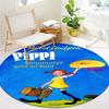 Pippi Longstocking Round Area Rug,Carpet Rug for Living Room Bedroom Sofa Playroom Decor,Non-slip Floor Mat