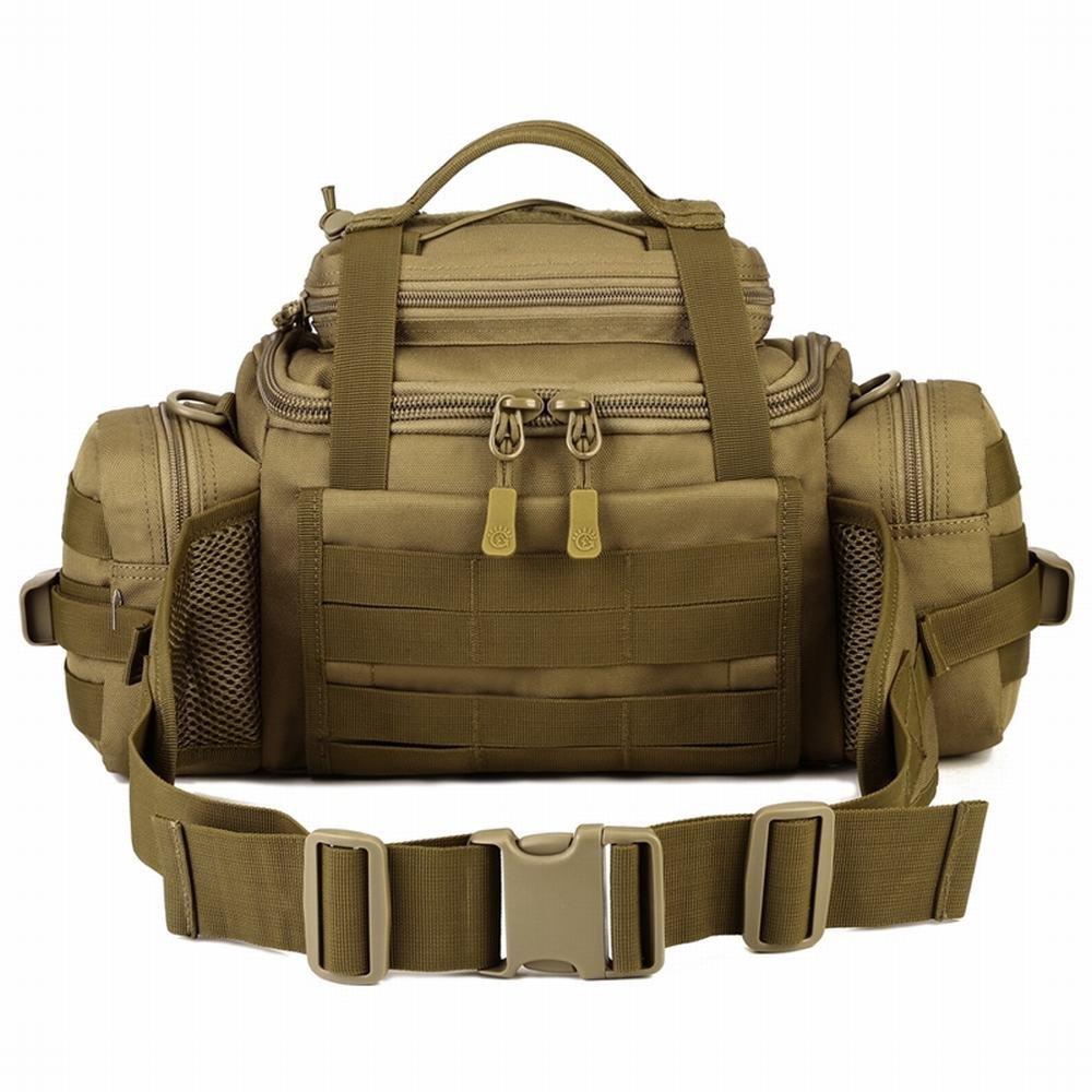 PHOENIX IKKI Super Large Capacity SLR Camera Camouflage Tactical Waist Crossbody Shoulder Brown 3-Way Bag, Bag, Bag, Bag,