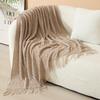 1pcs Nordic Style Sofa Throw Blanket Multi-Purpose Hotel Home Office Shawl Nap Blanket Knitted Tassel Decorative Blanket