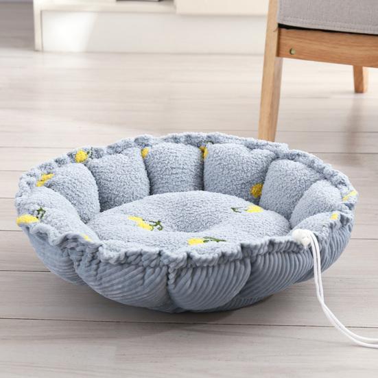 Pet Bed Ultra-thick Reusable Super Soft Comfortable Breathable Warm-keeping High Elasticity Lightweight Large Pet Dog Round Bed Kennels for Bedroom