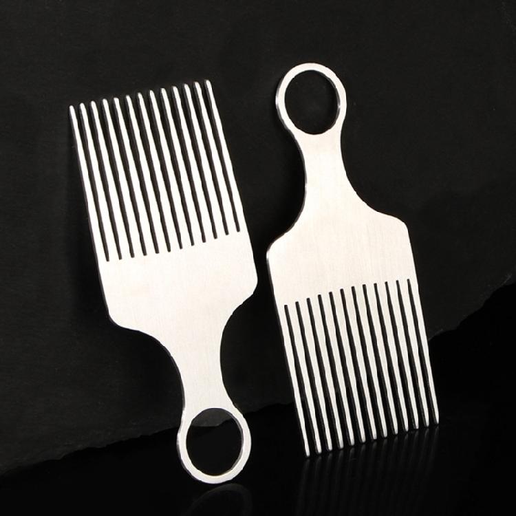 Aluminum Fork Comb Men Personal Grooming Wide Teeth TangleFree Styling Travel Friendly Accessory