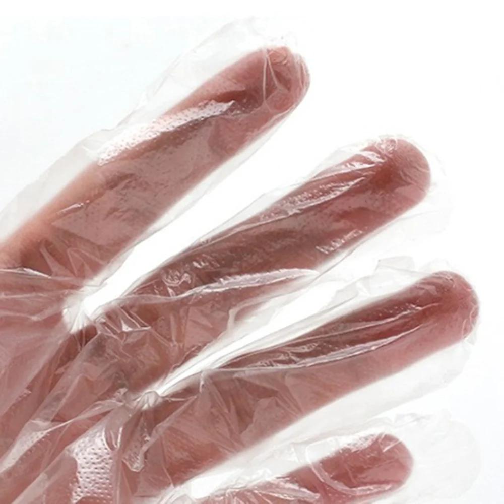 Transparent 100PCS/lot Disposable Plastic Gloves for Restaurant Use Home Kitchen Food Processing Household Cleaning Gloves