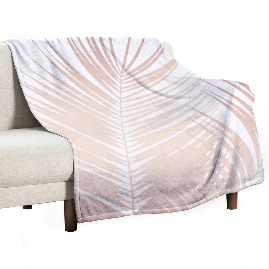 Rose Gold Palm Leaves Dream - Cali Summer Vibes #1 #tropical #decor #art Throw Blanket Bed Covers Kid'S Warm Winter Blankets