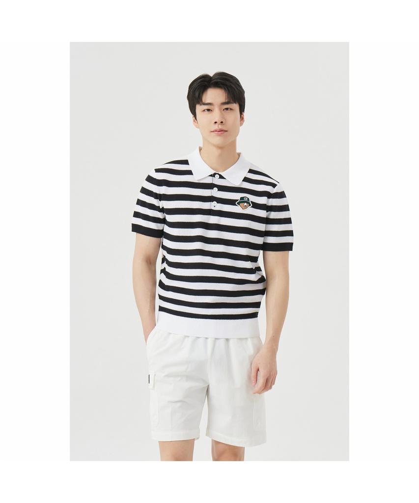 Goldeunbeeo (M) Striped Collar Sweater G4Wam26301Bkx