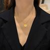 Niche French avatar pendant female, baroque titanium steel non-fading necklace personalized collarbone chain