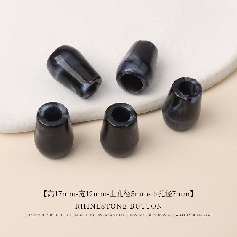 5pcs Acrylic Two-Color Hanging Bell Diy Beaded Bucket Bead Material Large Hole Round Bead Buckle Swimsuit Sweater Pants Drawstring Button