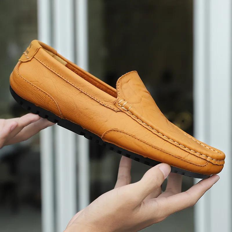 Casual Slip on Formal Loafers Men Luxury Trendy Moccasins Black Men Driving Shoes Sneakers High Quality Plus Size Men Flat Shoes