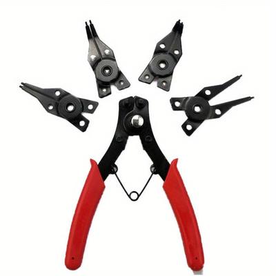 4-in-1 Sicherungsringzangen-Set Sprengringzange Multi Crimp Abnehmbarer Zangenkopf Haltesicherungszange Handwerkzeuge