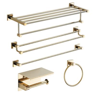Brass Bathroom Accessories Gold Robe Hook Toilet Brush Paper Holder,Towel Bar,Soap basket,Towel Rack Bathroom Hardware