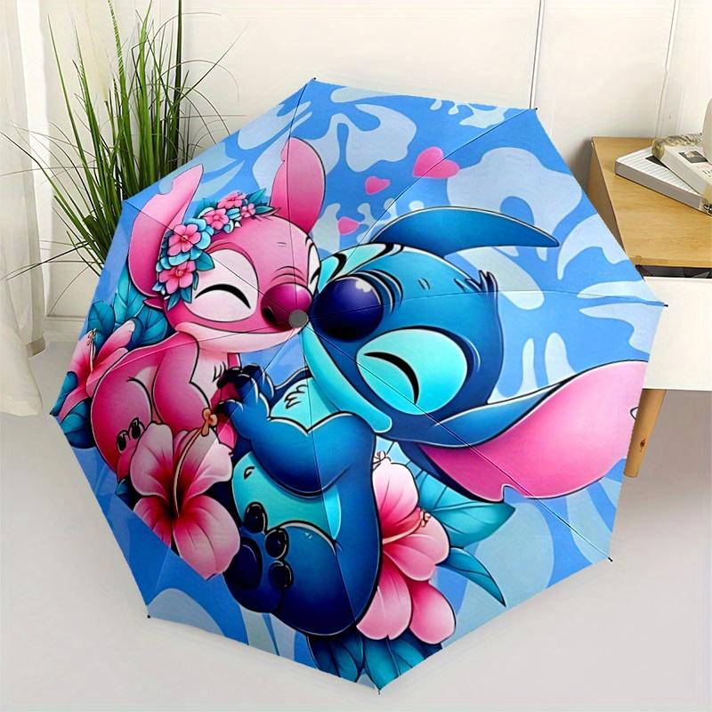 

1pc Stitch and Angel Automatic Open/CloseUmbrella-CuteUmbrella with Cute Design, Portable 3-Fold Compact Umbrella for Men & Women, Valentine