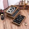 Jewelry Organizer Retro Walnut Wood Grain Ring Display Tray Tabletop Multipurpose Earrings Necklace Bracelet Chain Storage Plate