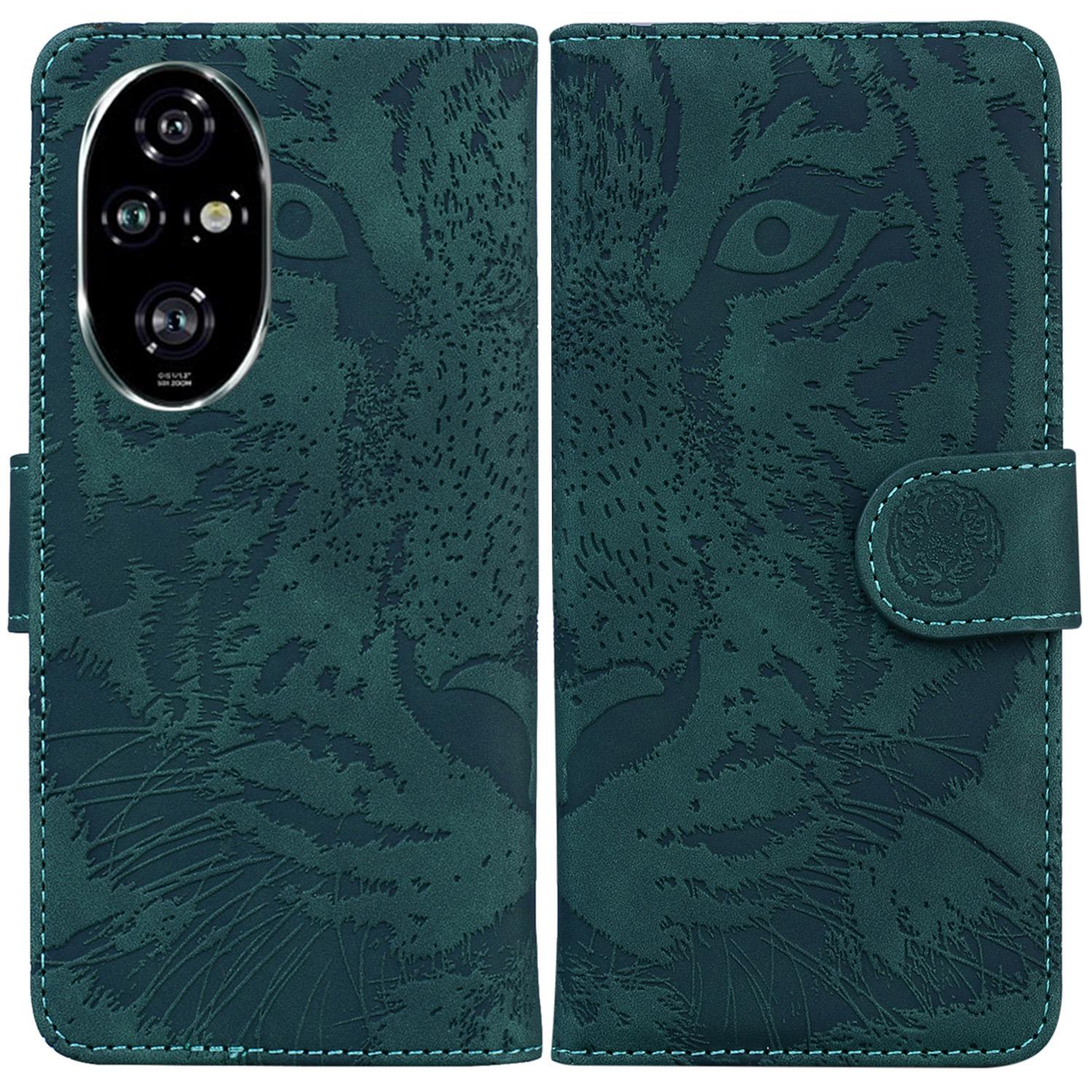For Honor 200 Pro 5G Shockproof Case Tiger Imprint Leather Wallet Phone Cover A