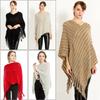 Elegant Large Size Knitted Poncho Scarf For Women Soft Warm Fabric In Chic Design