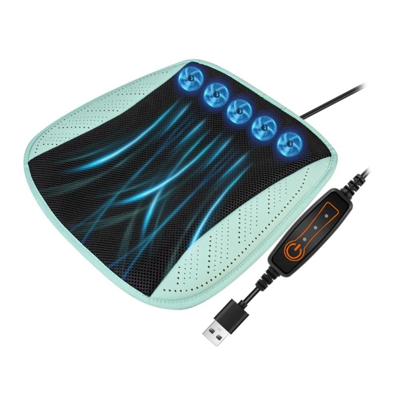 Universal Electric Ventilated Car Seat Cushion with USB Interface- Quick Cooling Three-Speed Adjustable Seat Cushion