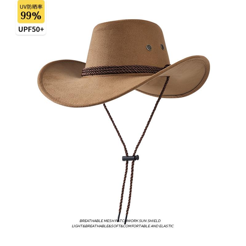 Vintage Western Cowboy Hat British Knight Hat Men's Top Hat Shade Jazz Hat Women's Summer Sunscreen Eaves