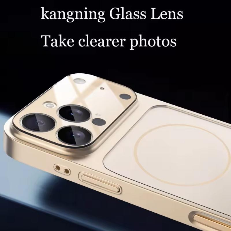 For Magsafe Magnetic Wireless Charging Transparent Tempered Glass Matte PC Phone Case For iPhone 17 Pro Max/17/17 Pro/Air Cover