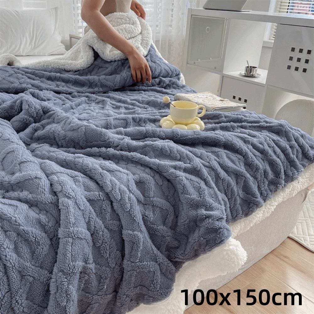New Soft Warm Blanket Thick Warm Reversible Sherpa Blanket Cozy Fuzzy Fleece Throw Blanket Cozy Home