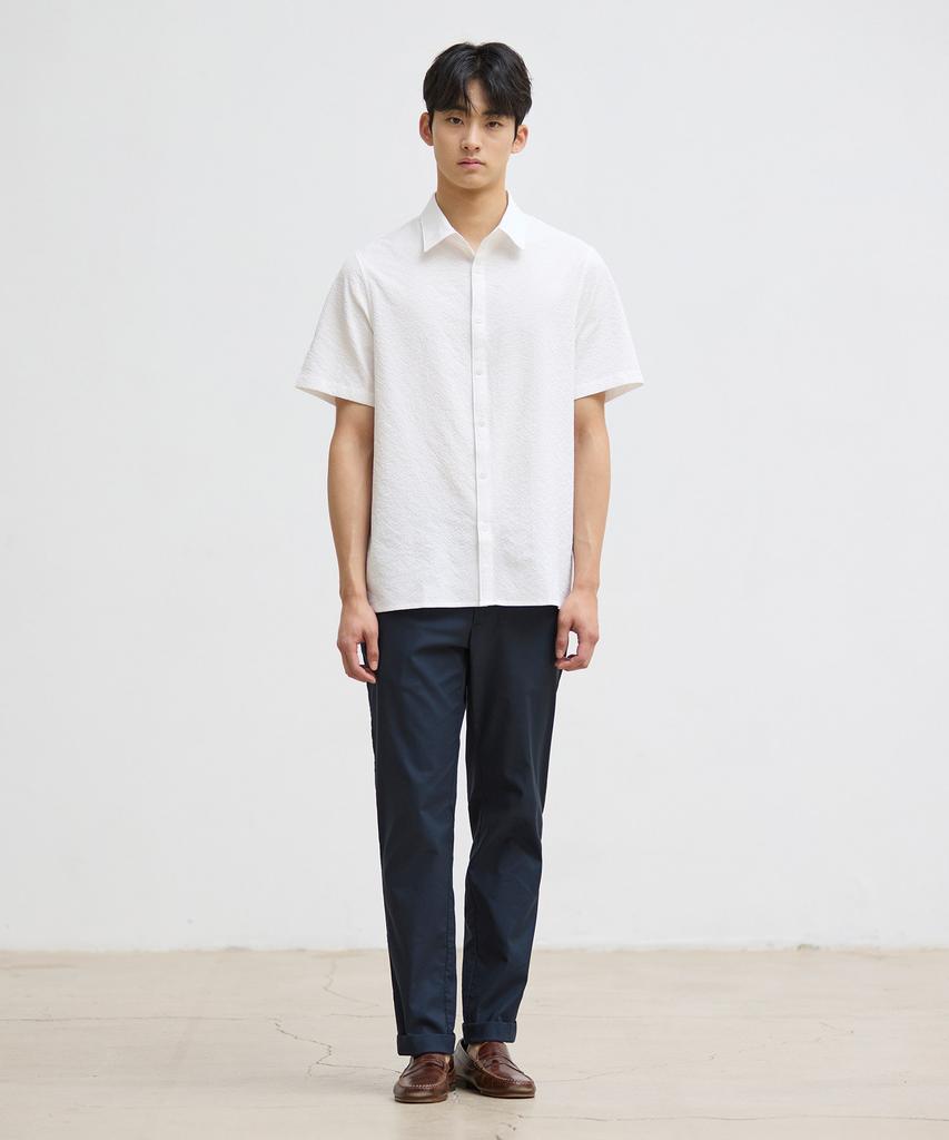 STCO Basic Seersker Short Sleeve Shirt_White (Semi-Oversized Fit)_Sdsxb33Osw