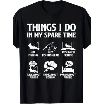 Rozmiary europejskie Rzeczy, które robię w wolnym czasie Wędkarstwo Chłopcy Mężczyźni T-shirt z połowem basów