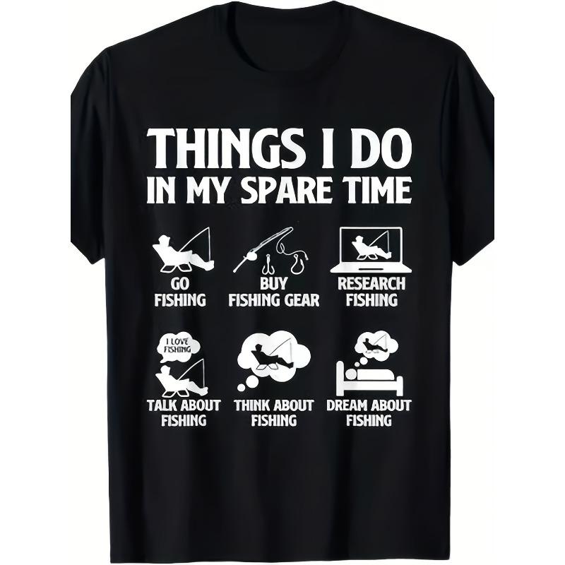

European sizes Things I Do In My Spare Time Fishing Boys Men Bass Fishing T-Shirt 4XL
