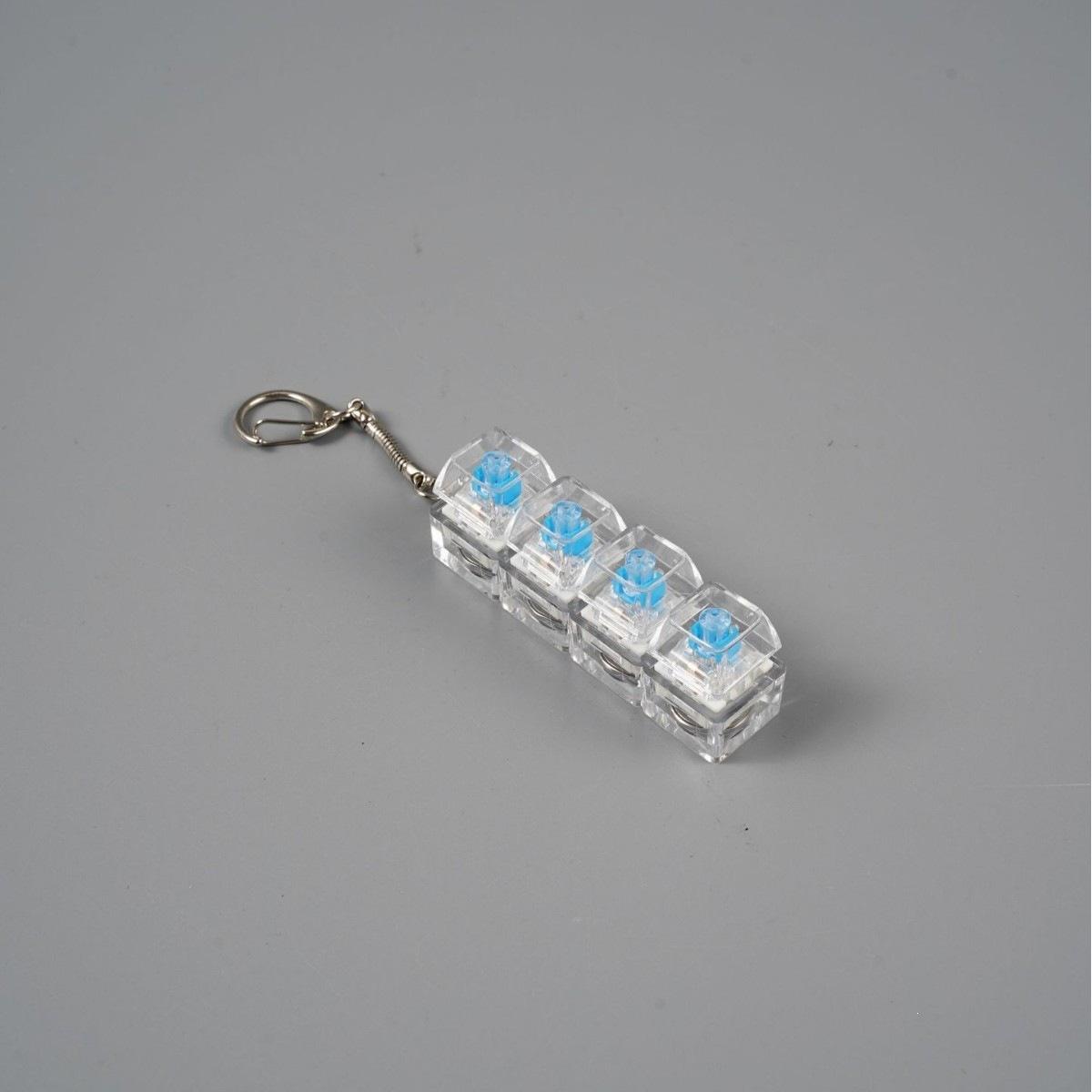 Pure Transparent Four-Button Explosive Decompression Button Luminous Keychain Pendant One-Word Four-Button Black And White Color Toy one size