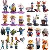 Anime 6/12pcs Zootopias Judy Nick Action Figure Funny Rabbit Fox Cheetah Figurine Gift Desktop Ornament For Kid Birthday Gifts