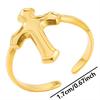 Vintage Simple Cross Jewelry No Fade Stainless Steel Adjustable Rings For Women Men Accessories Jesus Opening Ring Bagues Gift