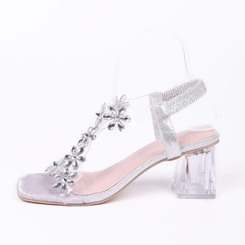 New Summer High Heels with Rhinestones for Plous-size Women