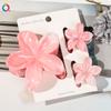 3pcs Vacation Egg Flower Hair Claw 2 Size Women Girls Ponytail Hairpins Bath Beach Hair Crab Clip Headwear Accessories