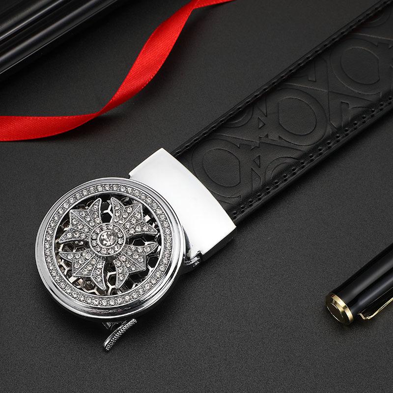 

Мужской ремень из кожи с автоматической пряжкой и крокодиловым узором, повседневные джинсы с вращающимся ремнем Tide 130cm