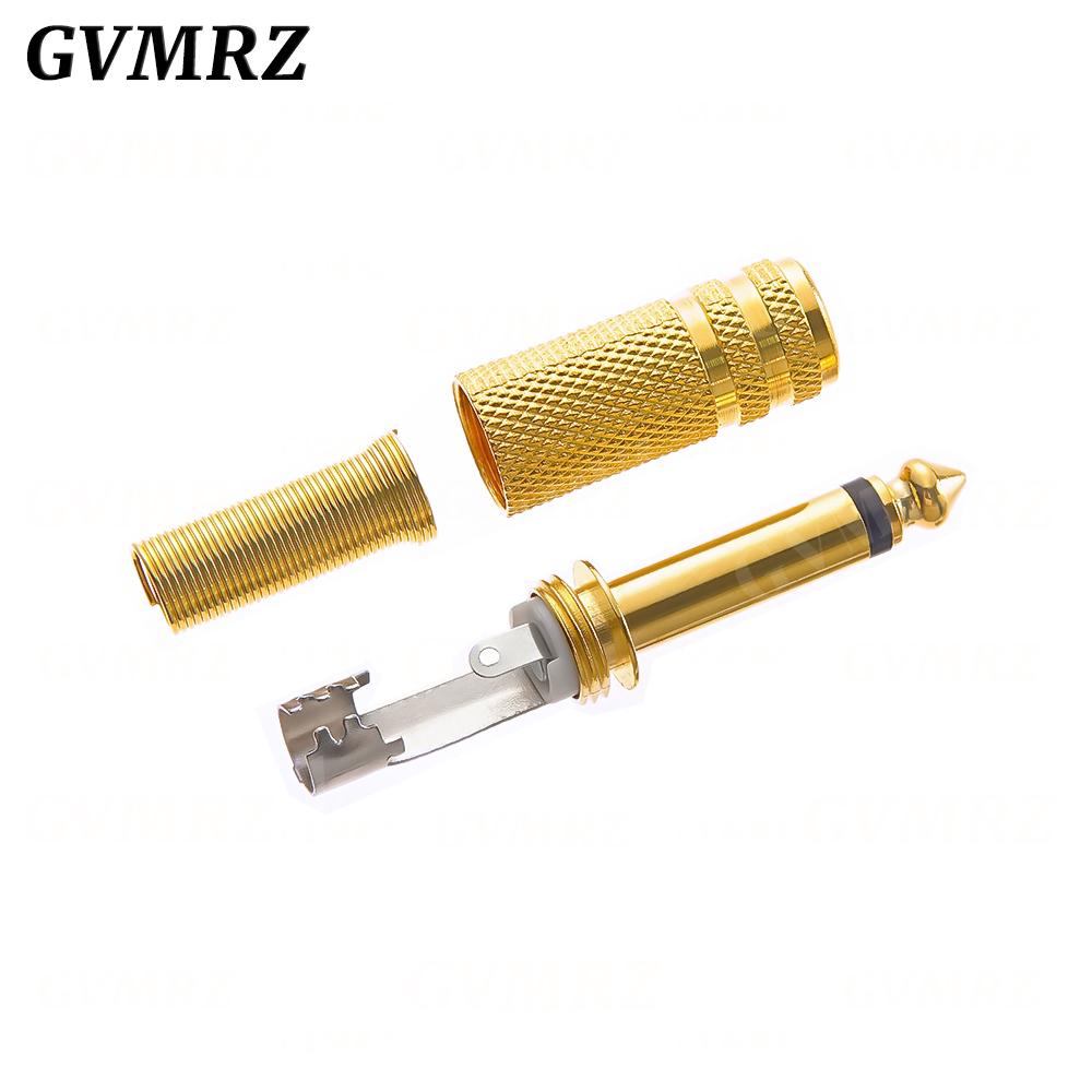 2PCS 6.35mm/6.5mm 2Pole Mono Amplifier Plug 6.35 Stereo Metal Microphone jack plug-in Audio Connector for KTV