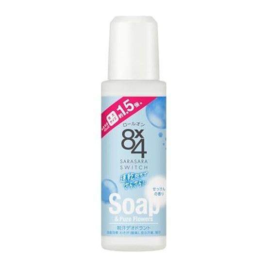 Eight Four 8x4 Roll-On Soap Fragrance Extra Large 68ml Quasi-Drug Antiperspirant Deodorant Quick-Drying 1.5 Times Regular Size (45ml)