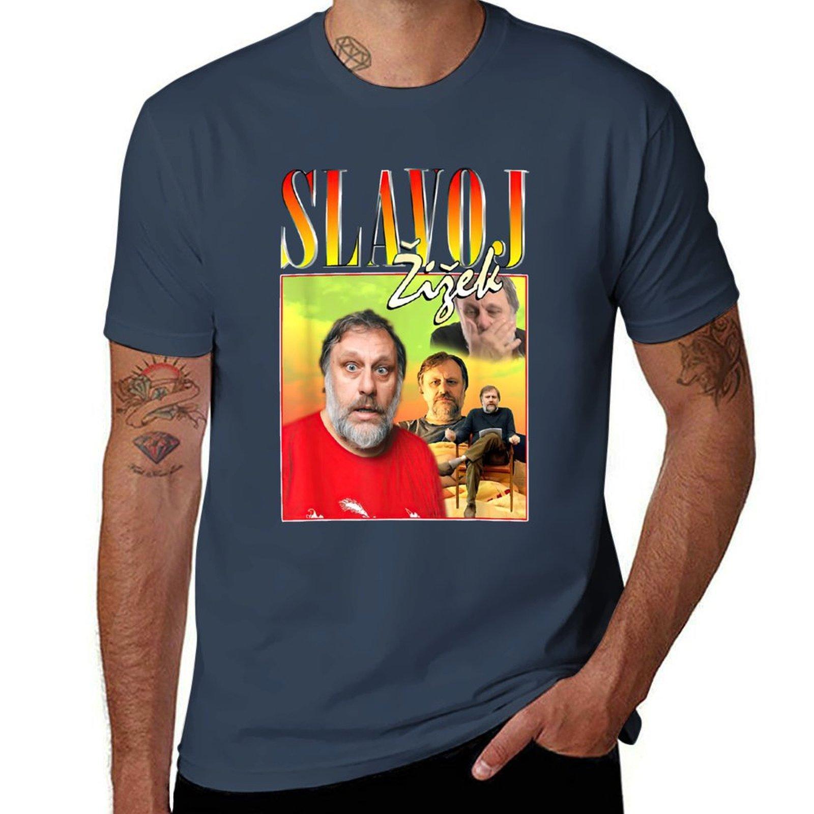 Slavoj Zizek 90s Bootleg Rap Homage Leftist Philosopher Tshirt Soft Basic Cotton Short Sleeve Tee S