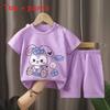 Baby Boy Girl Summer Cotton Short Sleeve Tshirt And Shorts Set With Animal Prints For Toddler Kids